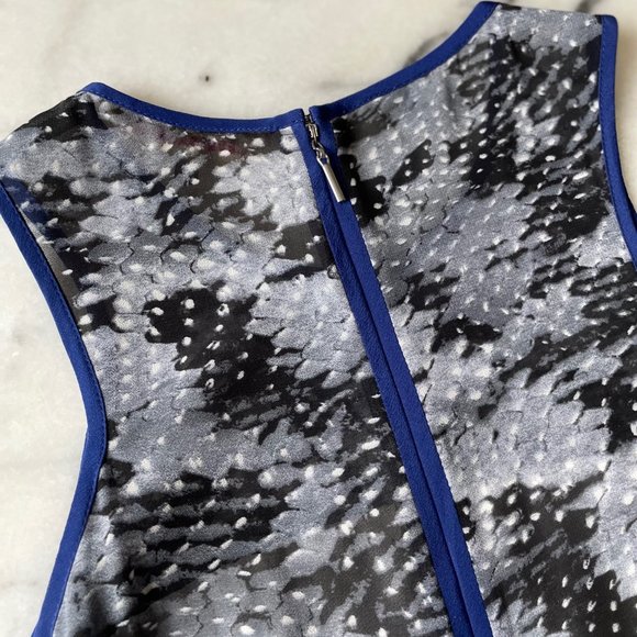 Rebecca Taylor Mixed Pattern Print Dress with Pleated Skirt - Picture 13 of 16